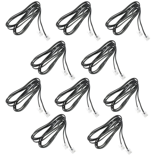 SHISUYAN Durable Telephone Cable with Copper Shielding for Clear Sound Transmission Black PVC 2 Meters