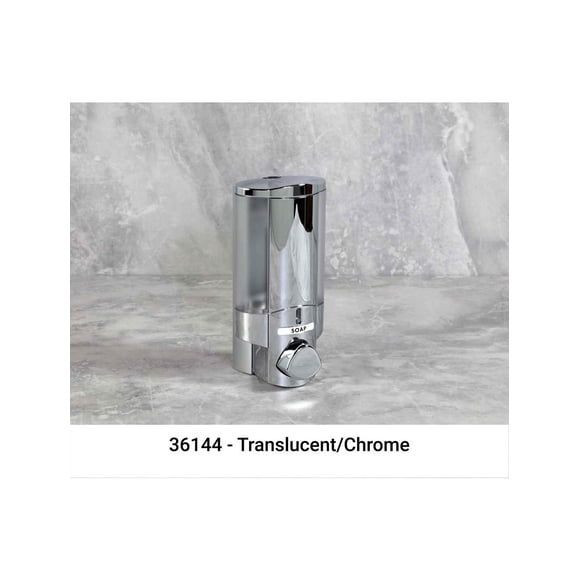 AVIVA Liquid Bath Amenities Dispenser 1-Chamber Chrome & Translucent 1/Pack