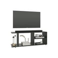 thumbnail image 4 of Black Entertainment Center, 17.8"H TV Stand with 4 Shelves and 4 Legs, 70-79 Inches MDF Solid Wood, 4 of 6