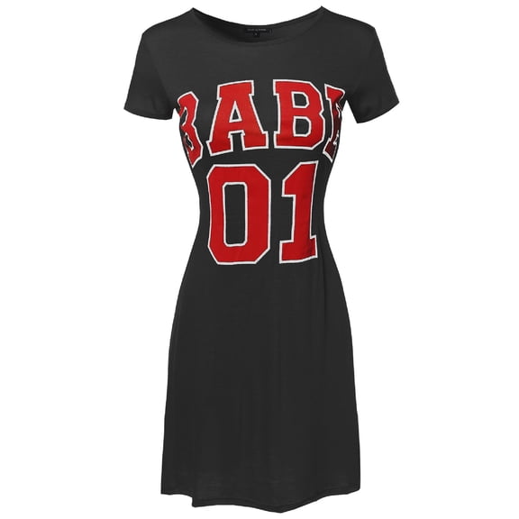 FashionOutfit Women's Graphic Casual Short Sleeve Long Shirt