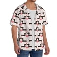 thumbnail image 2 of Gukieu Dachshund And Hearts Print Men's Short-sleeved Shirts, Button-down Pocket Shirts, T-shirts, Beach Vacation Travel Summer Clothing-Large, 2 of 5