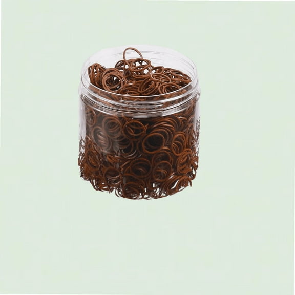 2000 Pack Dark Brown Mini Rubber Bands, Elastic Hair Ties for Braiding, Hairstyles, and More