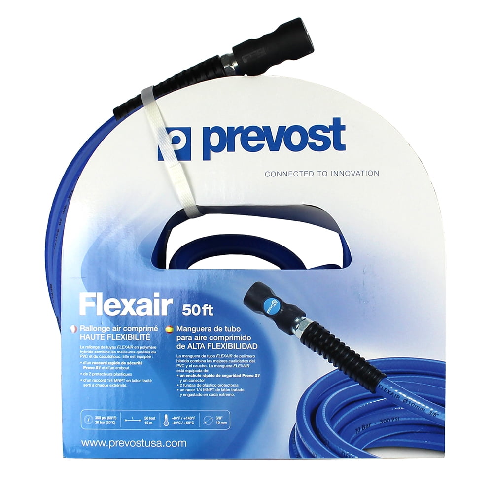 Prevost RISB3850 High Quality Flexair 50' x 3/8" Air Hose with Prevo S1 Industrial Coupler