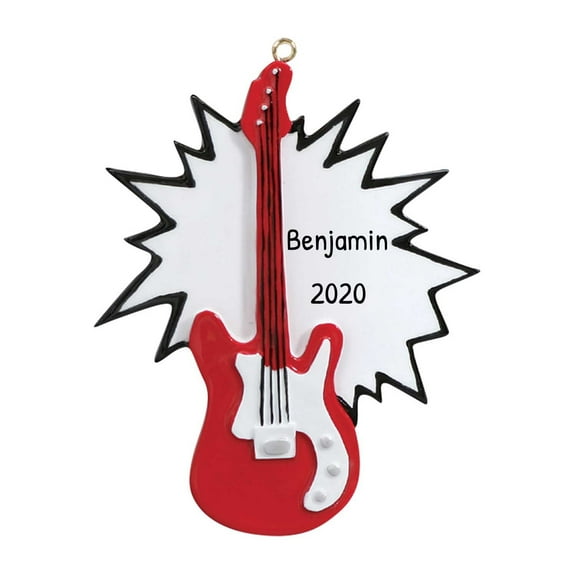 Personalized Red Electric Guitar Ornament 2024 - Musical Instrument Ornaments for Christmas Tree
