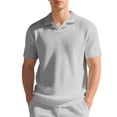 thumbnail image 3 of Waffle Polo Shirts for Men Summer Casual Short Sleeve Collared Relaxed Fit Plain Work Shirts Mens Tees, 3 of 9