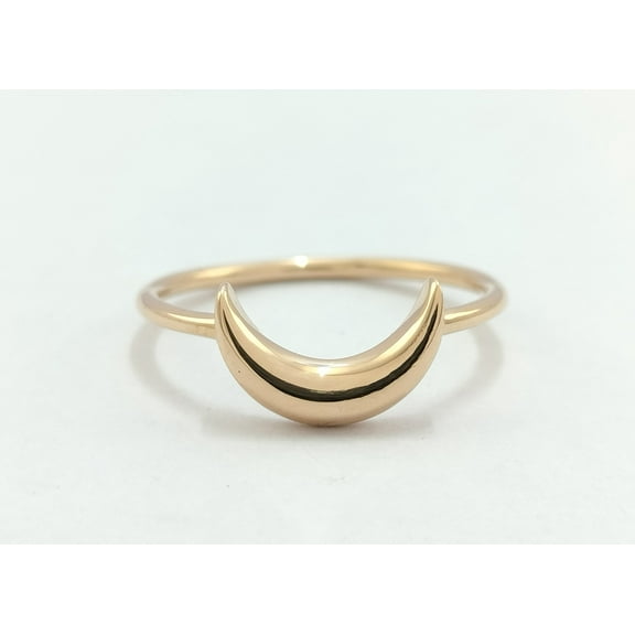 Gitansh Jewels 14K Solid Gold Plated Moon Ring, Cressent Moon Ring, Tiny Moon Ring, Stacking Ring, Half Moon Minimalist Ring, Handmade Jewelry, Graduation Gifts