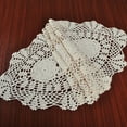 thumbnail image 4 of UHUSE Vintage Crocheted Lace Table Runner Cotton Floral Tablecloth Oval 30x80cm, 4 of 5