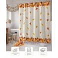 thumbnail image 7 of Fall Maple Leaf Shower Curtain Set ，Waterproof Fabric Shower Curtains Thanksgiving Plant Shower Curtains for Bathroom,Bathroom Decor 66"x72", 7 of 7