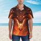 thumbnail image 2 of Balery Magma Fire Black Dragon Camisas hawaianas de manga corta para hombre, camisas playeras de corte holgado, camisas de vacaciones con botones,XX-Large, 2 of 7