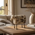 thumbnail image 5 of BingTong Sheep Figurine Tabletop Decor – Distressed Wood Look with Metal Legs, Farmhouse Shelf Accent (Multicolor), 5 of 8