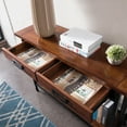 thumbnail image 4 of Leick Home Ironcraft Two Drawer Console Table in Mission Oak Finish, 4 of 18