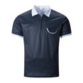 thumbnail image 6 of FAOWME Men's Summer 2 Piece Set Short Sleeved Lapel Half Zipper Solid Color Top And Shorts Comfortable Fashion Outfits For Casual Daily Wear,S,Black, 6 of 9