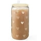 thumbnail image 1 of Vaso de vidrio SANDJEST de 16 onzas con tapa y pajita, diseño de corazón, 1 of 8