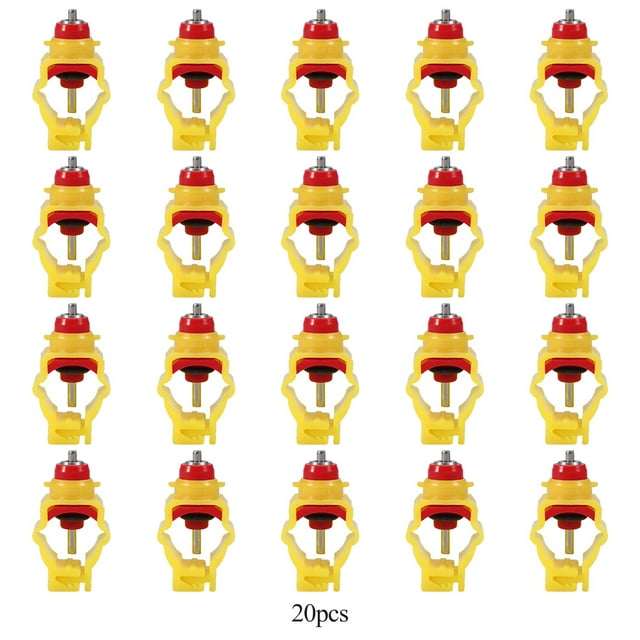 Alimentador de pollos, 20 unidades/paquete, alimentador automático de pollos, bebedero para pollos, pezón de bola de pollo, durabilidad mejorada