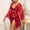 Red, variant on Womens Soft Pajama Clearance- Silk Satin Sexy Lace Bathrobes Plus Size Robe Sleepwear Red Size S