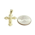thumbnail image 3 of New 10k yellow gold nugget cross jesus pendant fine jewelry religious gift 1.9g, 3 of 12