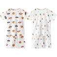 thumbnail image 1 of Conjunto de pijama de 4 piezas para bebé y niño pequeño, conjunto de pijama corto de algodón, 1 of 5