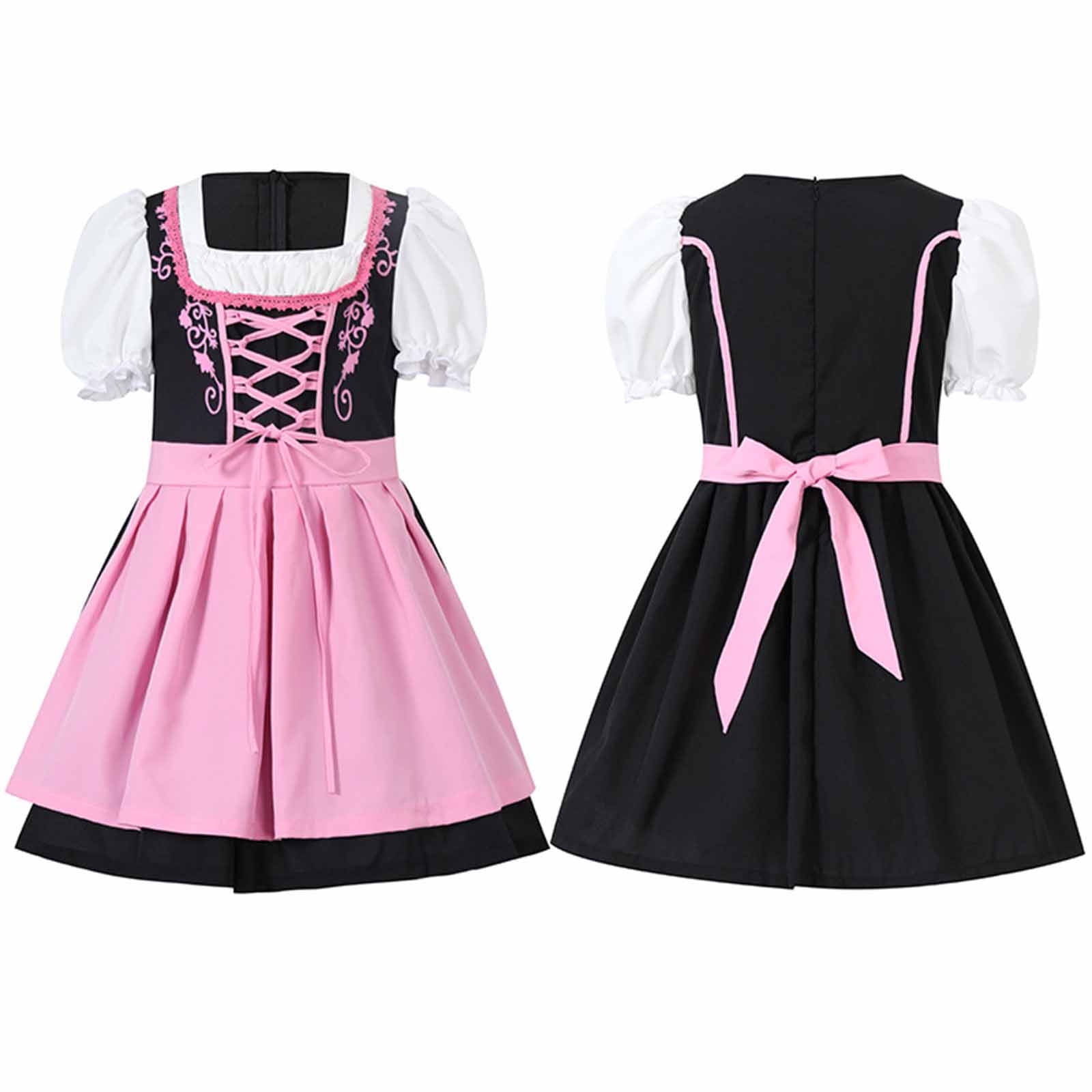 Costume Dirndl Allemand Enfant – Robe Oktoberfest Fille Bébé Tout-Petite, Tenue Bavaroise Traditionnelle Pour Carnaval, Halloween, Fête De La Bière