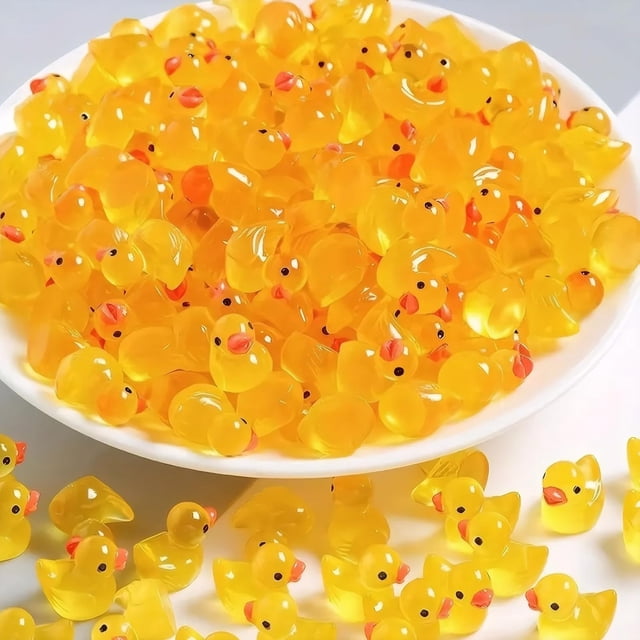 Genérico Patitos Luminosos de Resina con función Luminosa para Manualidades DIY y decoración de micropaisajes
