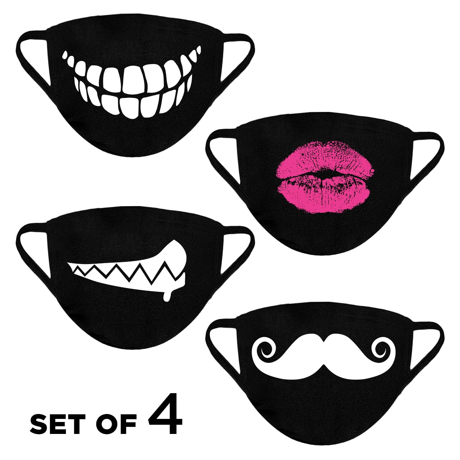 Mouth Face Mask Reusable Mask Washable Breathable Stretch Black Adult Mask