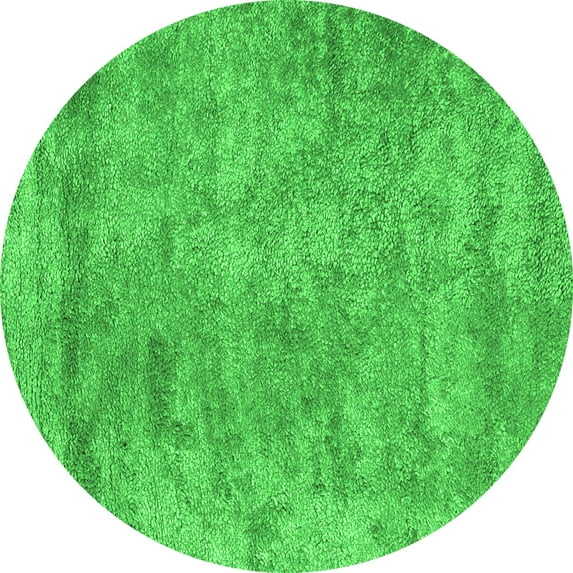 Ahgly Company Indoor Round Abstract Green Contemporary Area Rugs, 6' Round