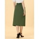thumbnail image 4 of Falda de algodón de cintura elástica Allegra K vintage campesina XL ejercito verde, 4 of 6