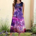 thumbnail image 1 of WILLBEST Vestido Casual Para Mujer, Vestido Informal Con Estampado De Cielo Estrellado Y Bolsillos Sin Mangas Para Mujer 237, 1 of 3