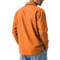 thumbnail image 6 of Men's Regular Fit Formal Long Sleeve Shirt Solid Color Lapel Collar Button Front Business Office Daily Wear,4XL,Orange, 6 of 8