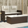 thumbnail image 1 of vidaXL Reclining Garden Bench with Cushions Brown Poly Rattan, 1 of 5