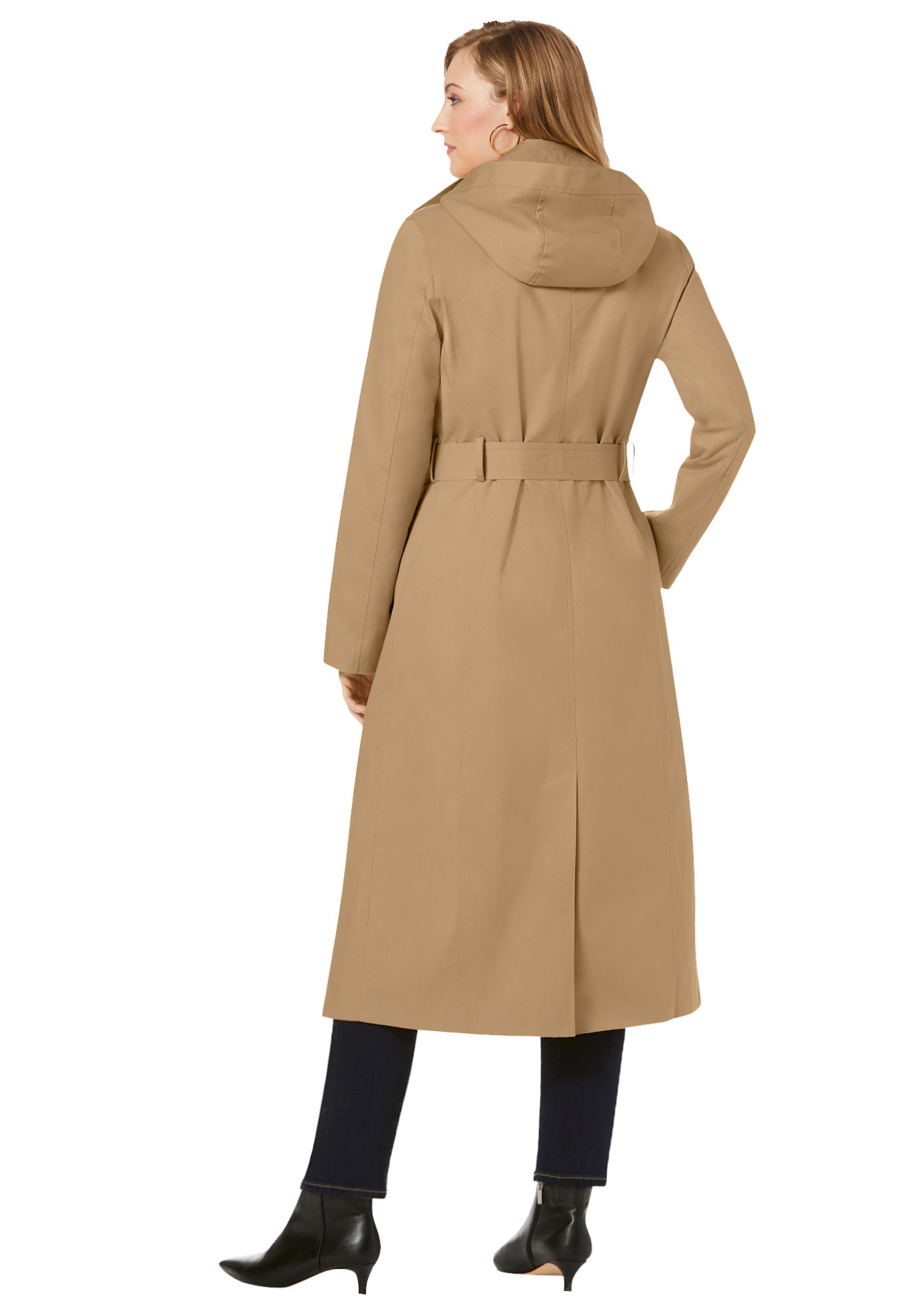 Jessica London Women's Plus Size Double Breasted Long Trench Coat Raincoat - image 3 of 6