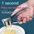 thumbnail image 2 of NOBRAND Garlic Press Multifunctional Anti-Skid Zinc Alloy Stainless Steel Silver 1-Pack, 2 of 7