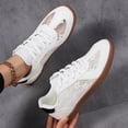 thumbnail image 5 of Womens Sport Sneakers Lace Flower Embroidered Breathable Comfort Round Toe Lace-Up Walking Tennis Shoes, 5 of 8