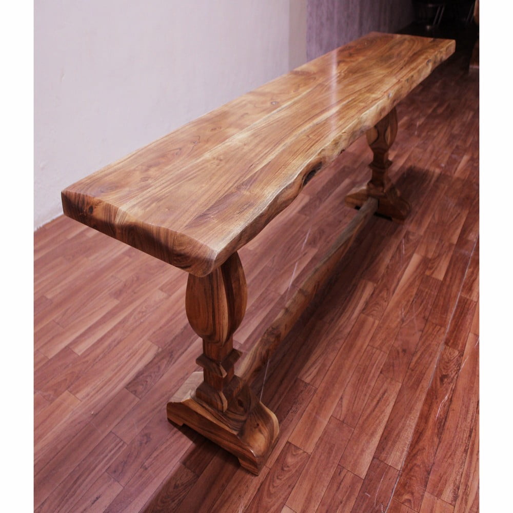 LR Home Live Edge Gloss Finish Strong Brown / Chestnut Strong Wood Bench