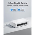 thumbnail image 2 of Cudy 5-Port Gigabit Switch with USB-C Power Input GS105U, 2 of 6