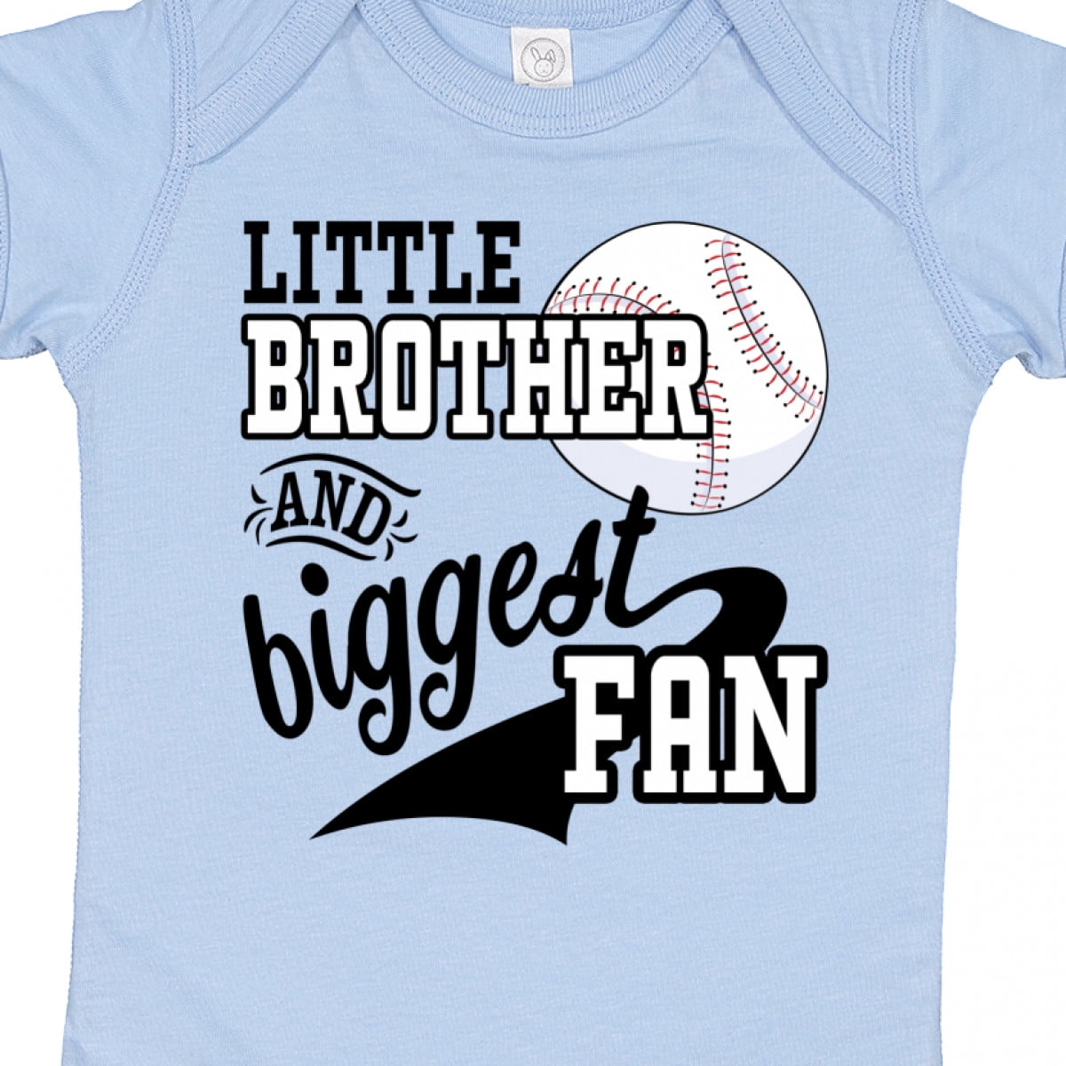 Inktastic Little Brother and Biggest Fan Baseball Family Fan Boys or Girls Baby Bodysuit