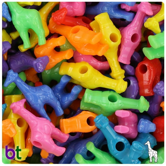 BeadTin Circus Mix Opaque 26mm Giraffe Pony Beads (24pcs)