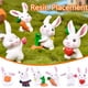 thumbnail image 4 of 6 uds. Adornos de conejo para decoración de tartas, decoración de figuritas de jardín de conejos elegantes, decoraciones de mesa de conejito de Pascua de PVC, adornos para la primavera o el hogar, 4 of 5