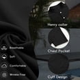 thumbnail image 2 of Fexilor Men's Short Sleeve Button Henley Shirts, Stand Collar Casual and Dress Tops with Pocket, 2 of 8