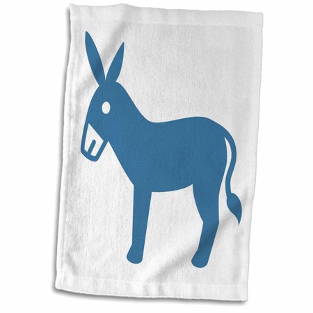 3dRose Donkey, picture of a blue donkey on a white background - Towel, 15 by 22-inch