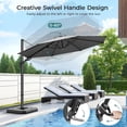 thumbnail image 2 of 10 Feet Patio Umbrella, Outdoor Cantilever Round Umbrella with Creative Swivel Handle and Easy Tilt, Windproof Offset Umbrella with 360° Rotation Patio Umbrellas for Garden Backyard Pool, 2 of 8