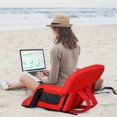 thumbnail image 3 of Gymax Set de 2 Sièges de Stade Gradins Chaise Mobile Inclinable W / Coussin Rembourré Rouge, 3 of 10