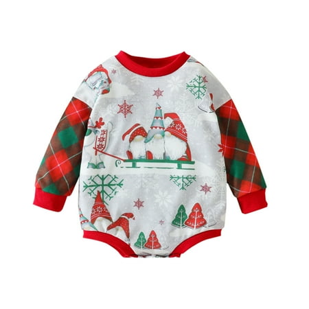 

Infant Baby Cute Christmas Outfit Sweatshirt Romper Boy Girl Bodysuit Toddler Shirt Tops Spring Fall Winter Clothes