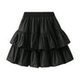 thumbnail image 1 of Women's Tiered Ruffle Skirts Elastic High Waist Pleated A Line Cute Short Skirts for Summer Casual Golf Tennis (One Size, Black), 1 of 4