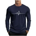 thumbnail image 2 of PNTUTB Men's Fashion Print Casual Loose Fit Crew Neck Long Sleeve Fitness Sports Quick Dry Top, 2 of 6