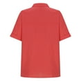 thumbnail image 4 of HongQid Linen Shirts for Women Button Down Short Sleeve Tops Cotton Solid Color Blouses Collared Button-up Beach Vacation Outfits, 4 of 6