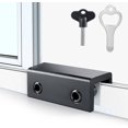 thumbnail image 2 of Cerraduras para ventanas, 4 juegos de cerraduras para ventanas corredizas con llave para puertas de ventanas corredizas verticales y horizontales, fáciles de instalar, ajustables (negro), 2 of 5