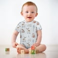 thumbnail image 2 of Woodland Animals Pine Forest Baby Romper Casual Summer Clothes Infant Baby Boy Girl Deer Fox Bear Bunny Trees Short Sleeve Jumpsuit Playsuit One Piece Outfit, 2 of 6