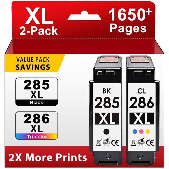 285 286 Ink Compatible for Canon Ink 285 and 286 285XL 286XL for Canon PIXMA TS7720 TR7820 TS7722 Printer 2 Pack