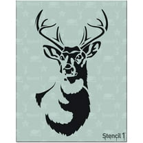 Stencil1 Winter Antlered Deer Stencil Art Craft - 8.5" x 11"