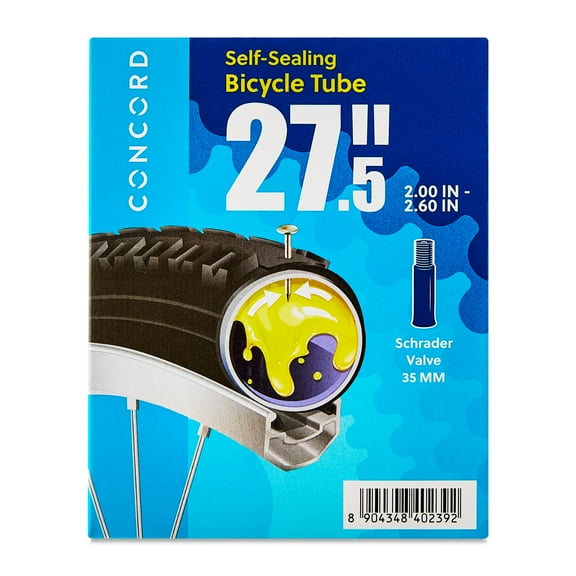 Concord Self-Sealing Bicycle Inner Tube with Schrader Valve, 27.5" x 2"-2.60"